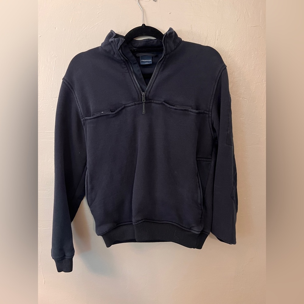 Propper Mens 1/4 Zip Job Shirt, Size:Small Navy Blue